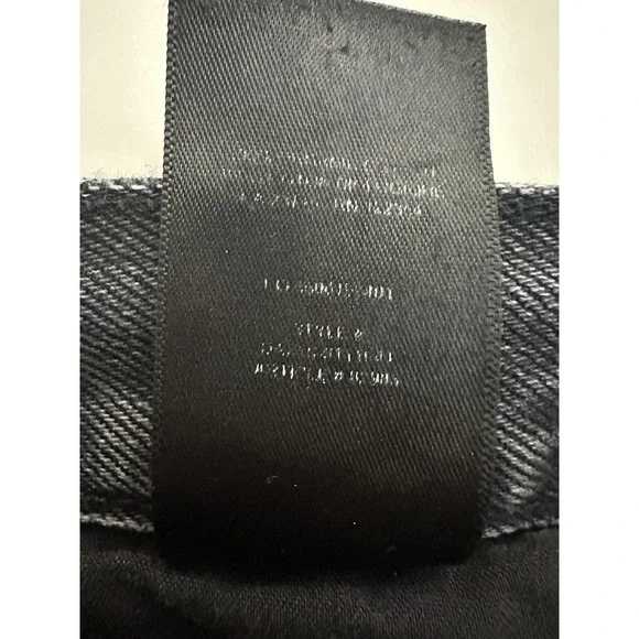 Denim Forum The Farrah High‎ Rise Wide Leg Jean Sz 31 Organic Cotton Black Denim - Picture 12 of 14